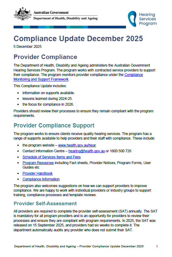 Cover page for the Compliance update December 2025