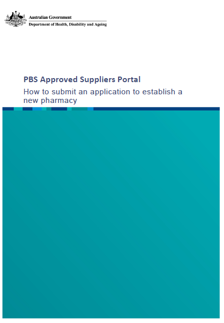 How to submit an application to establish a new pharmacy cover page