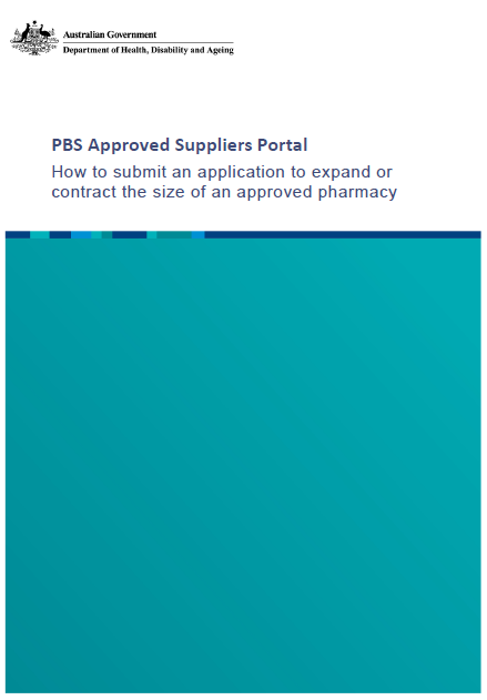 How to submit an application to expand or contract the size of an approved pharmacy cover page