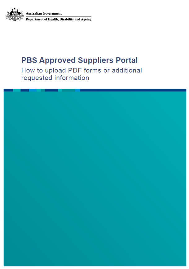 How to upload PDF forms or additional requested information cover page