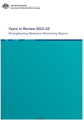 Cover page for the Years in Review 2023–25 Strengthening Medicare Monitoring Report