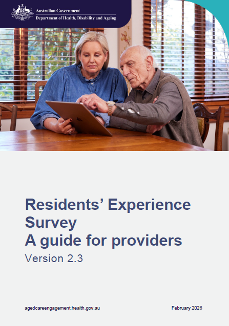Cover page for the Residents’ Experience Survey – A guide for providers version 2.3