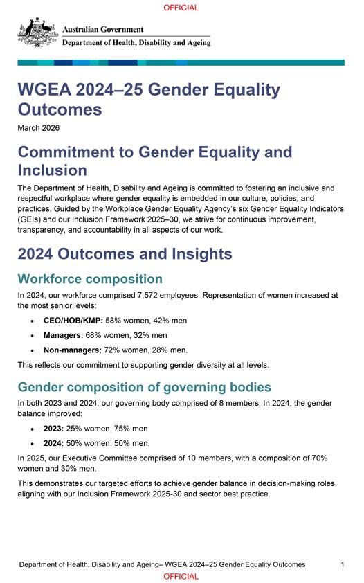 Workplace Gender Equality Agency employer statement | Australian ...