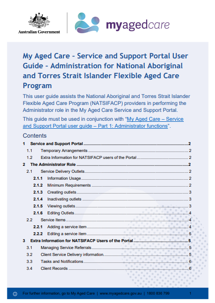 My Aged Care – Service and Support Portal User Guide – Administration ...