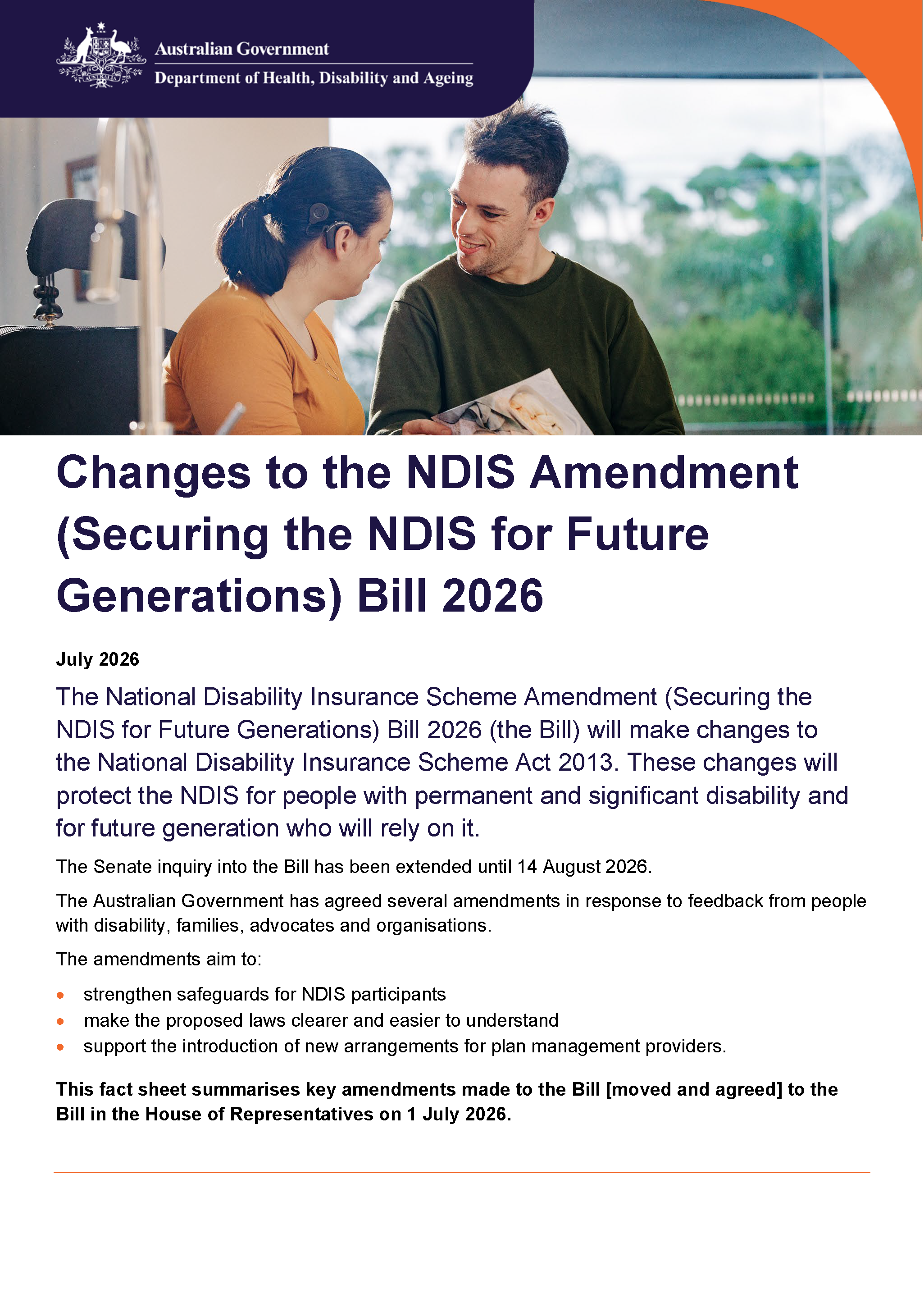 Changes to the NDIS Amendment (Securing the NDIS for Future Generations ...