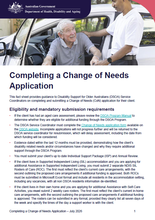 Disability Support Program Analysis Disability and carer resources | Australian Government Department of ...
