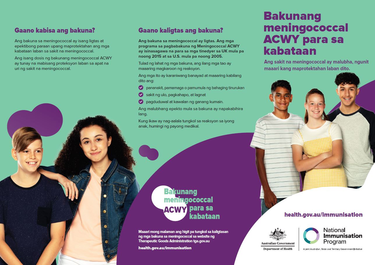 Adolescent meningococcal ACWY vaccine – brochure (Tagalog)