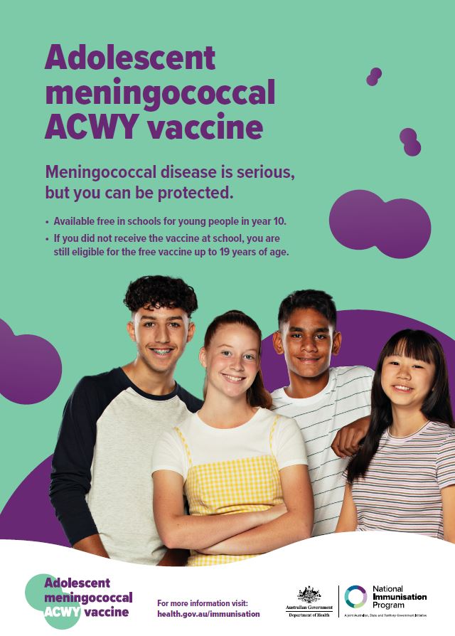 Adolescent Meningococcal Acwy Vaccine Poster Australian Government 