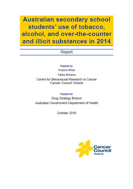 Cover image of Secondary school students’ use of tobacco, alcohol and other drugs in 2014