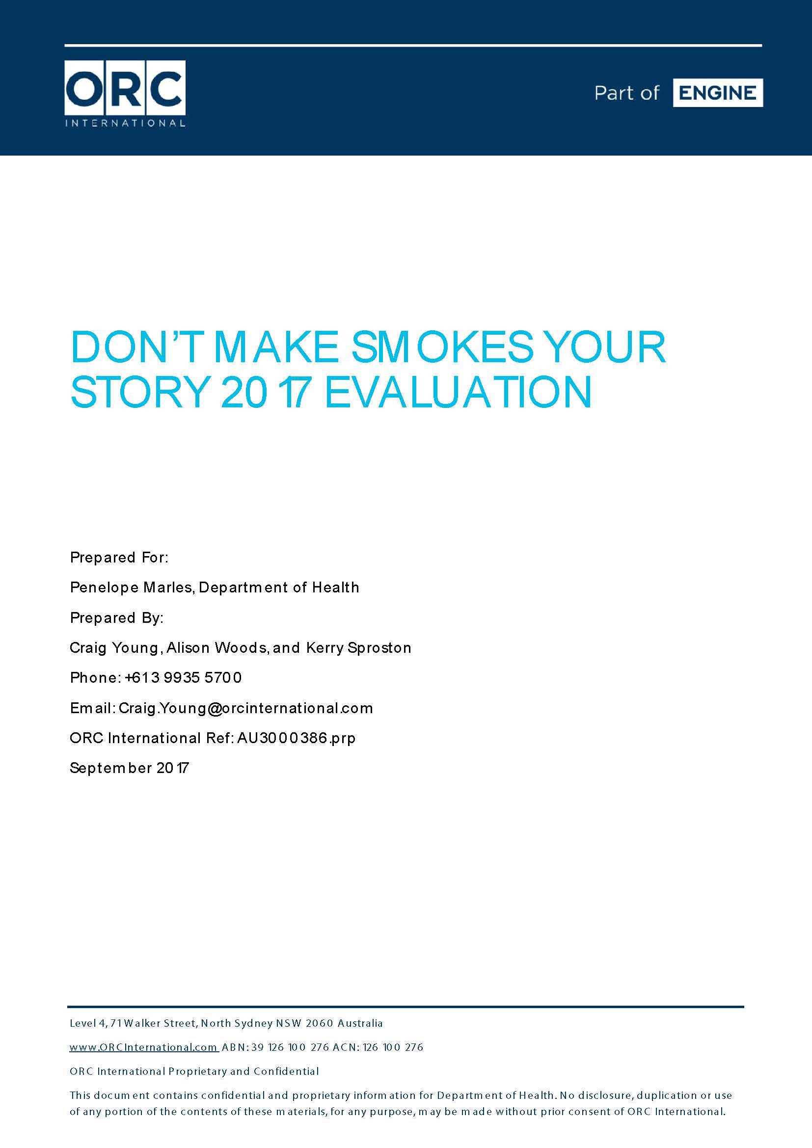 Cover image for the Don’t Make Smokes Your Story campaign – 2017 evaluation report
