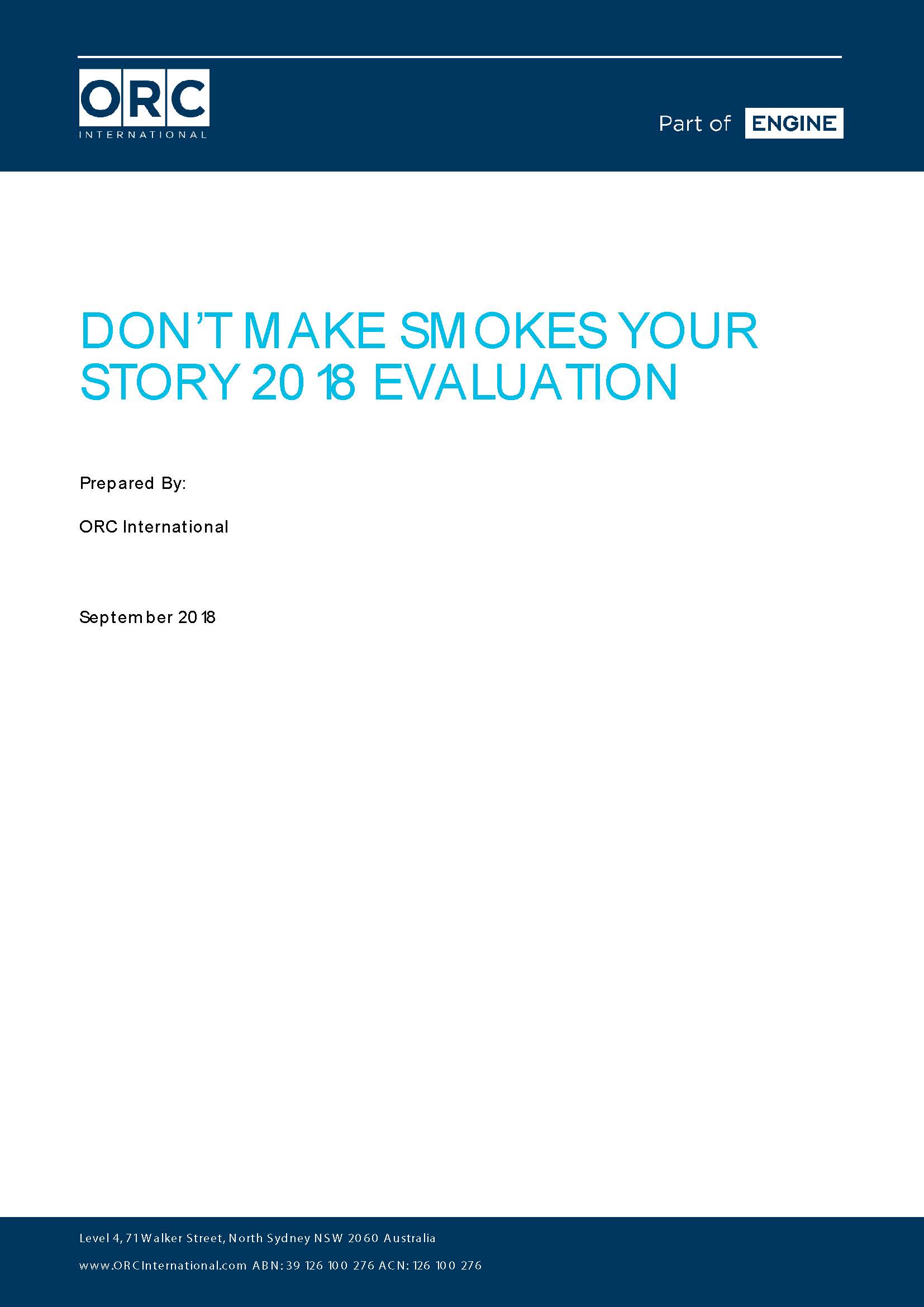 Cover image for the Don’t Make Smokes Your Story campaign – 2017 evaluation report