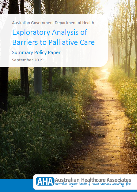 Exploratory Analysis of Barriers to Palliative Care – Summary Policy Paper cover