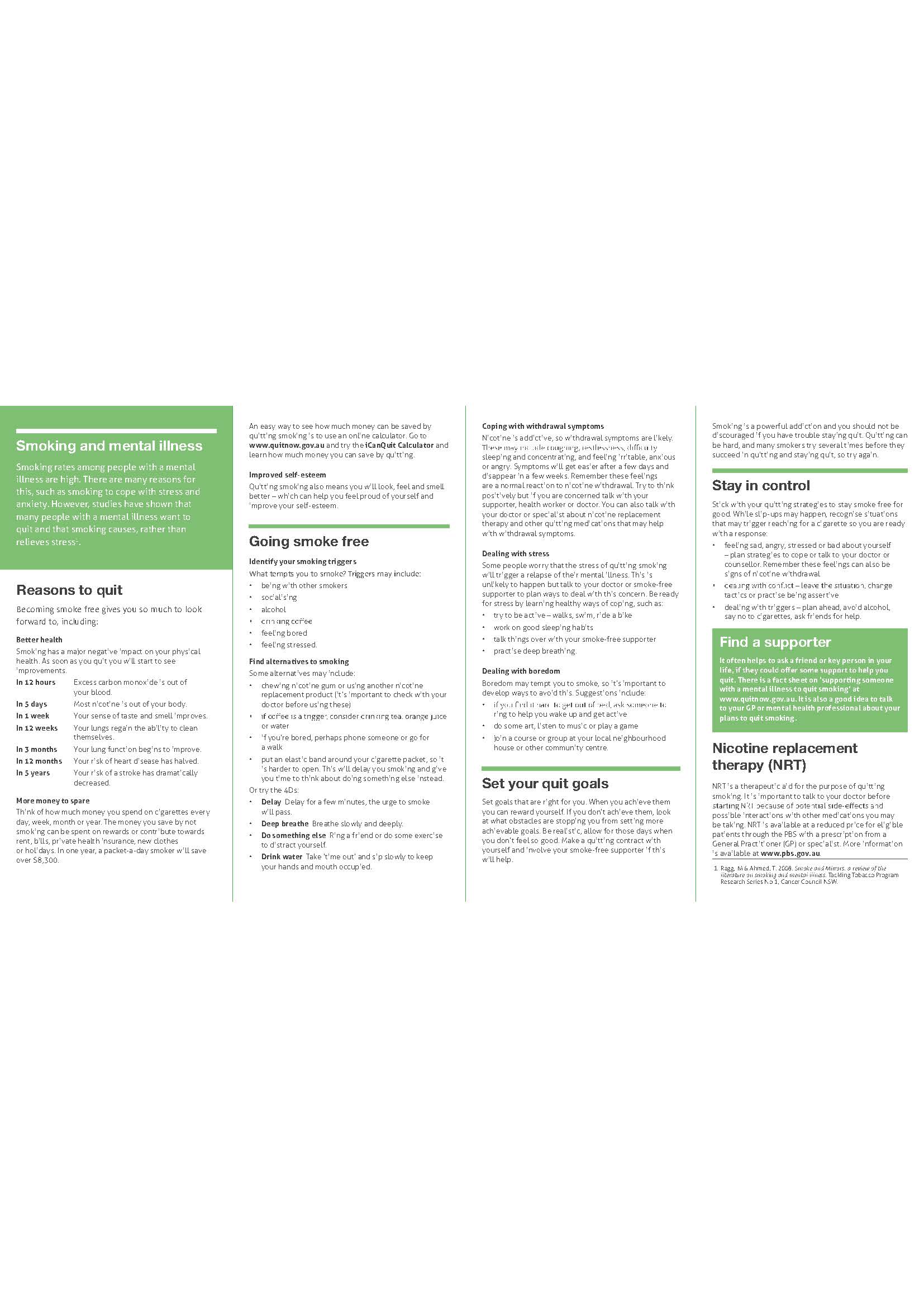 Cover image for the Guide to a smoke-free life fact sheet