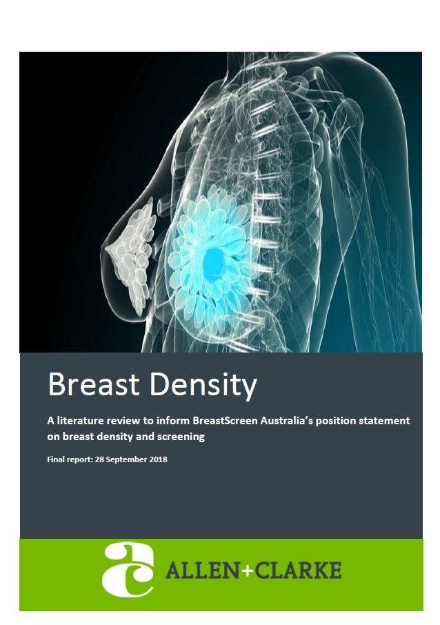 Cover image for Breast density literature review.