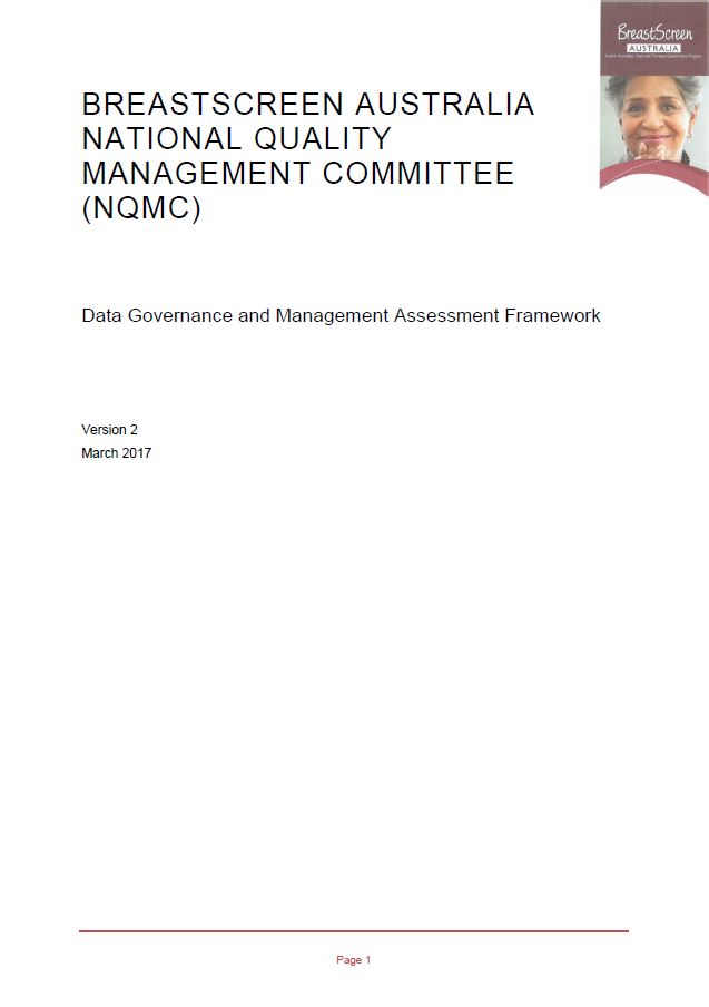 Cover image for BreastScreen Australia NQMC – DGMA framework.