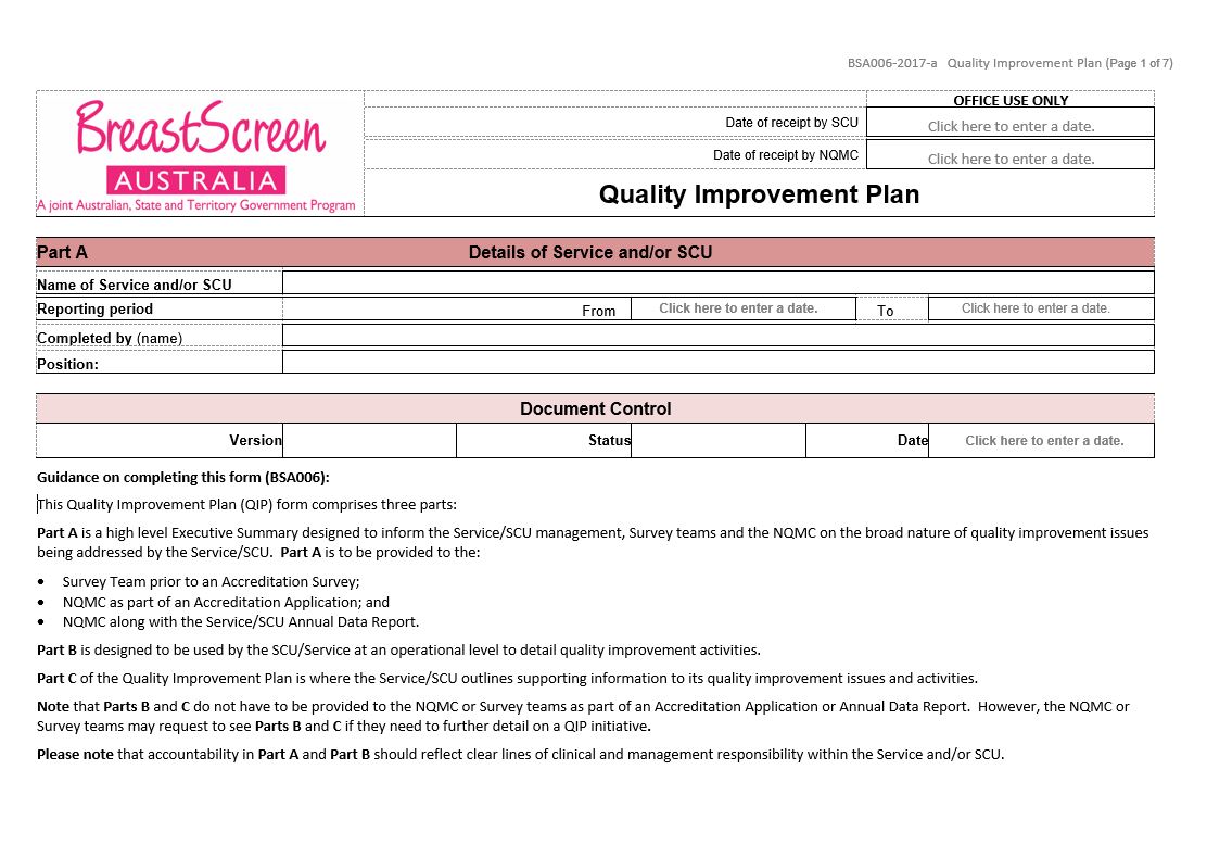 BreastScreen Australia – Quality improvement plan