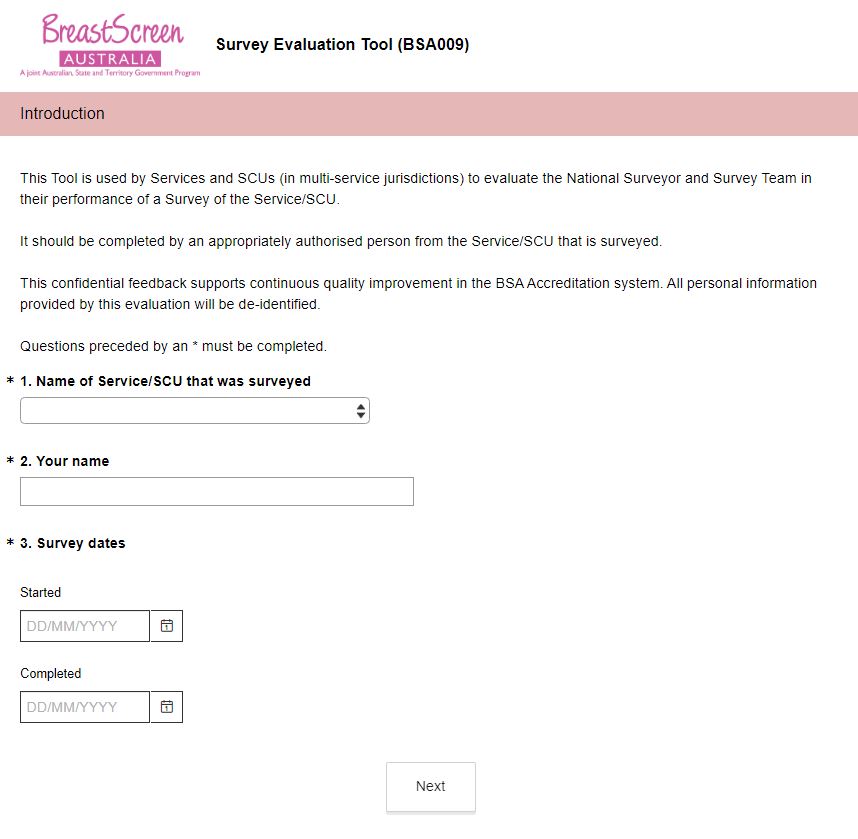 Thumbnail image for BreastScreen Australia – Survey evaluation tool.