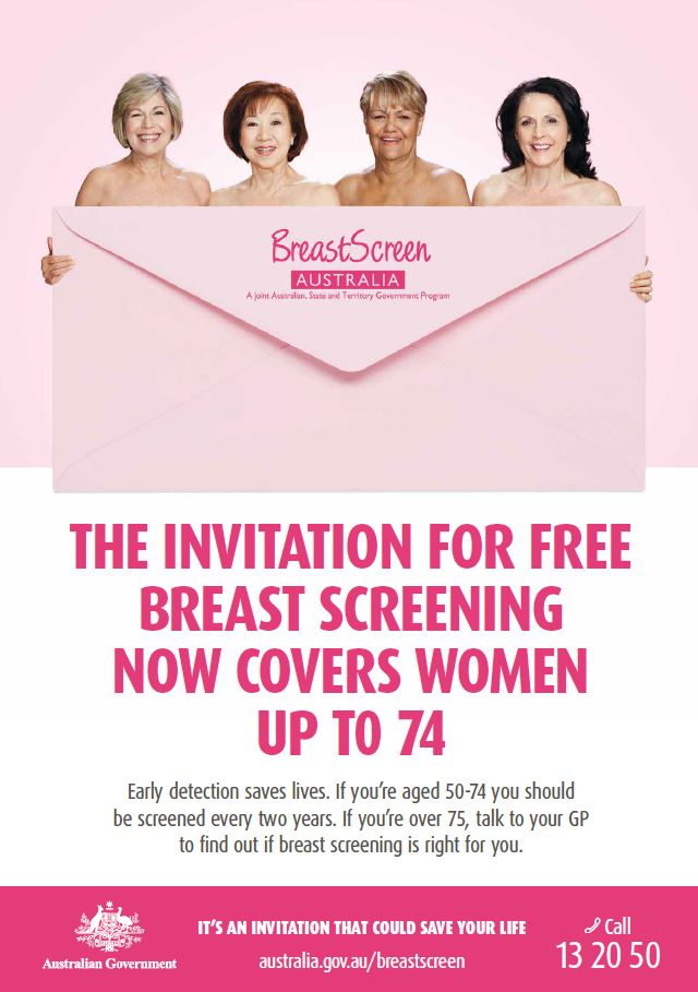BreastScreen Australia – You’re invited A3 poster