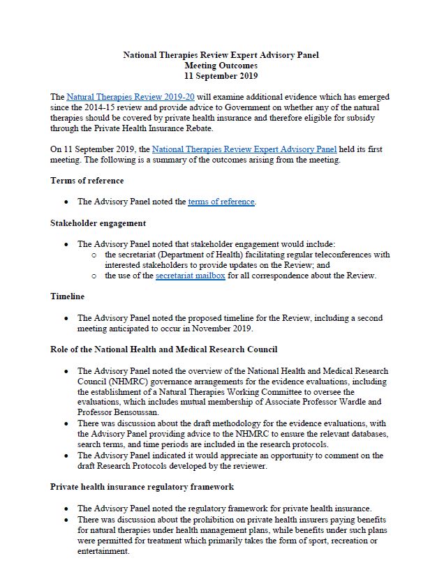 cover image of the NTREAP Meeting Outcomes 11 September 2019