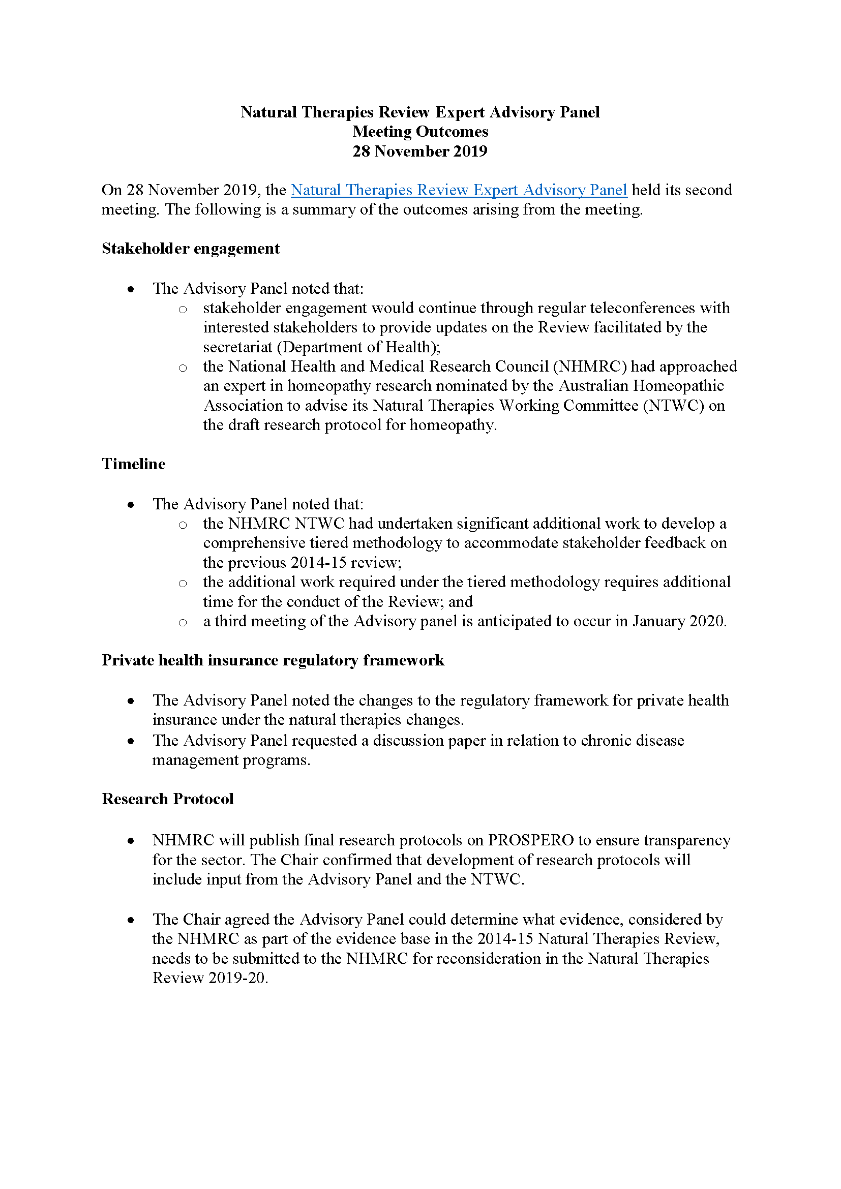 Cover image of NTREAP Meeting Outcomes 28 November 2019