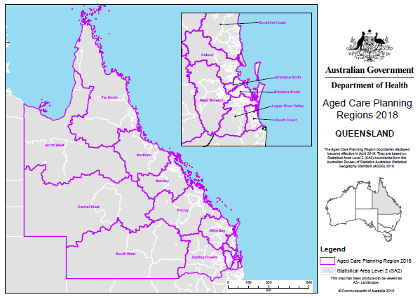 2018 QLD aged care planning regions cover