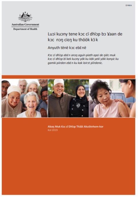 Cover image for Actions to support older CALD people: a guide for consumers Dinka