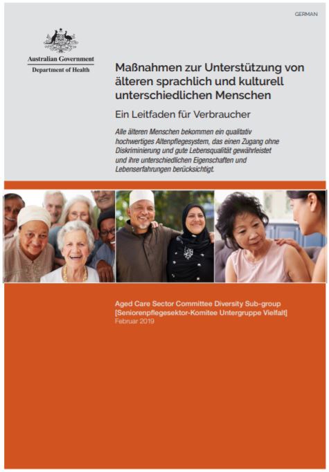 Cover image for Actions to support older CALD people: a guide for consumers German