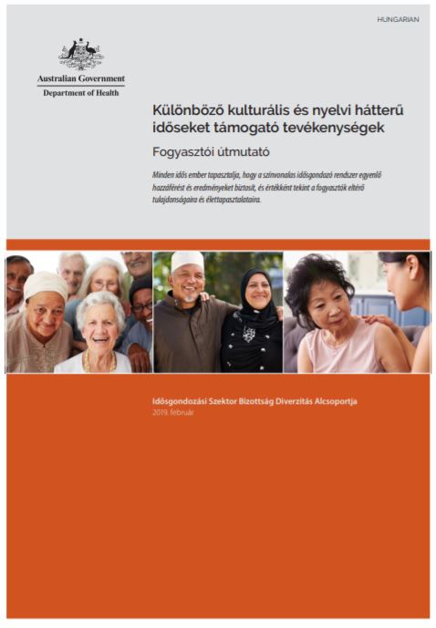 Cover image for Actions to support older CALD people: a guide for consumers Hungarian