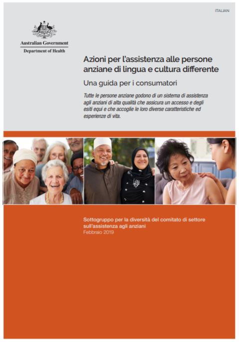 Cover image for Actions to support older CALD people: a guide for consumers Italian