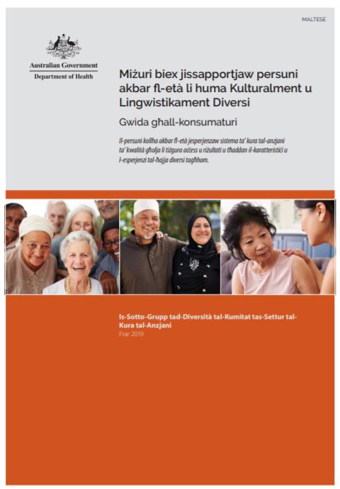 Cover image for Actions to support older CALD people: a guide for consumers Maltese