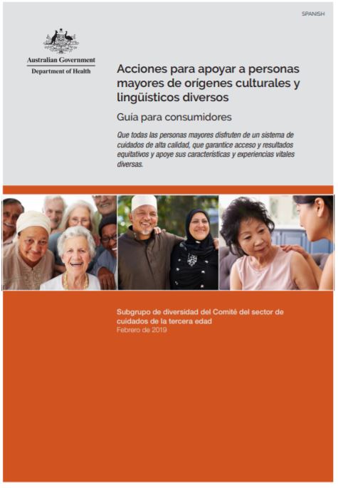 Cover image for Actions to support older CALD people: a guide for consumers Spanish