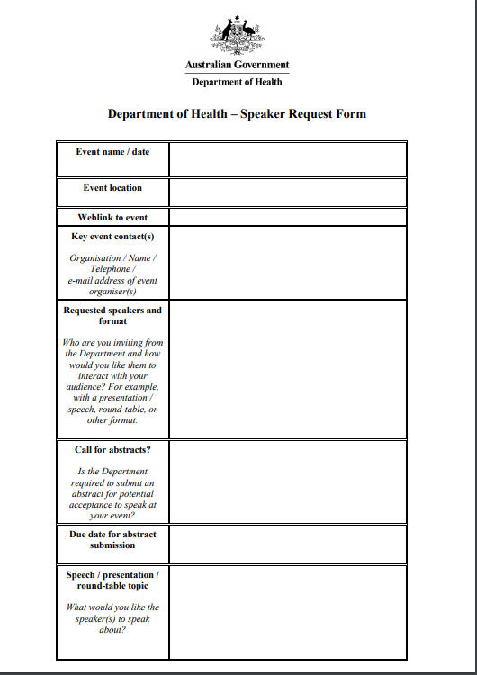 Speaker request form