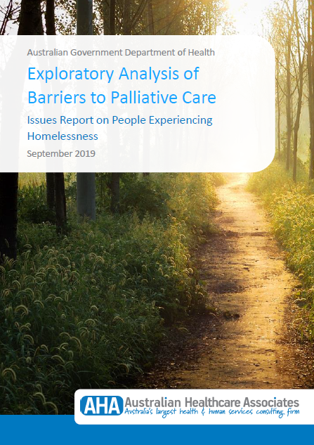 Exploratory Analysis of Barriers to Palliative Care – Issues Report on People Experiencing Homelessness