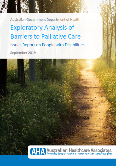 Exploratory Analysis of Barriers to Palliative Care – Issues Report on People with Disabilities cover
