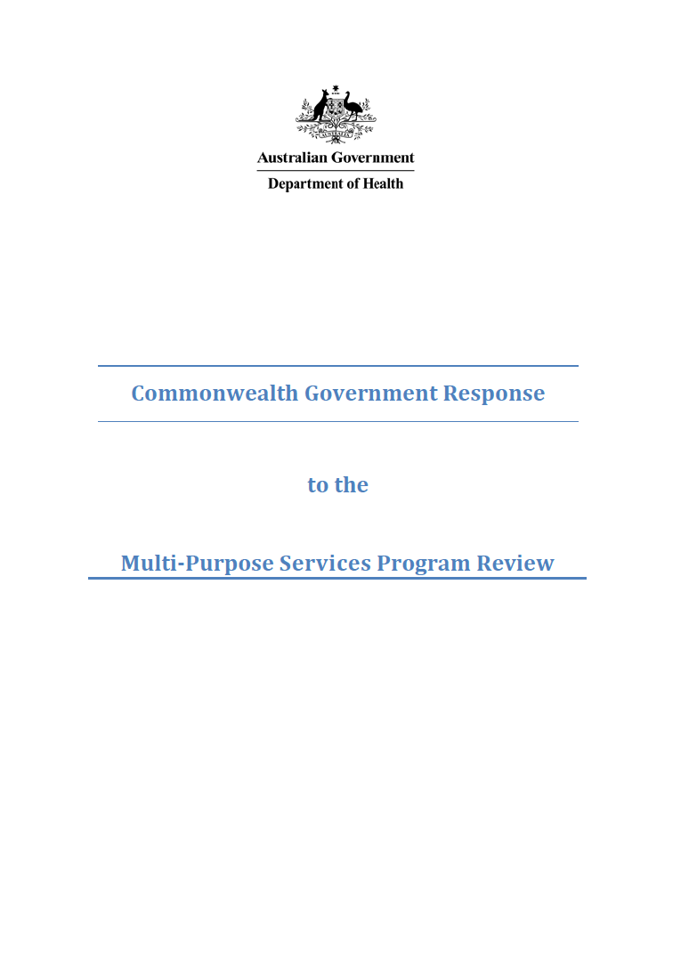Cover image for Australian Government Response – MPS Review recommendations.