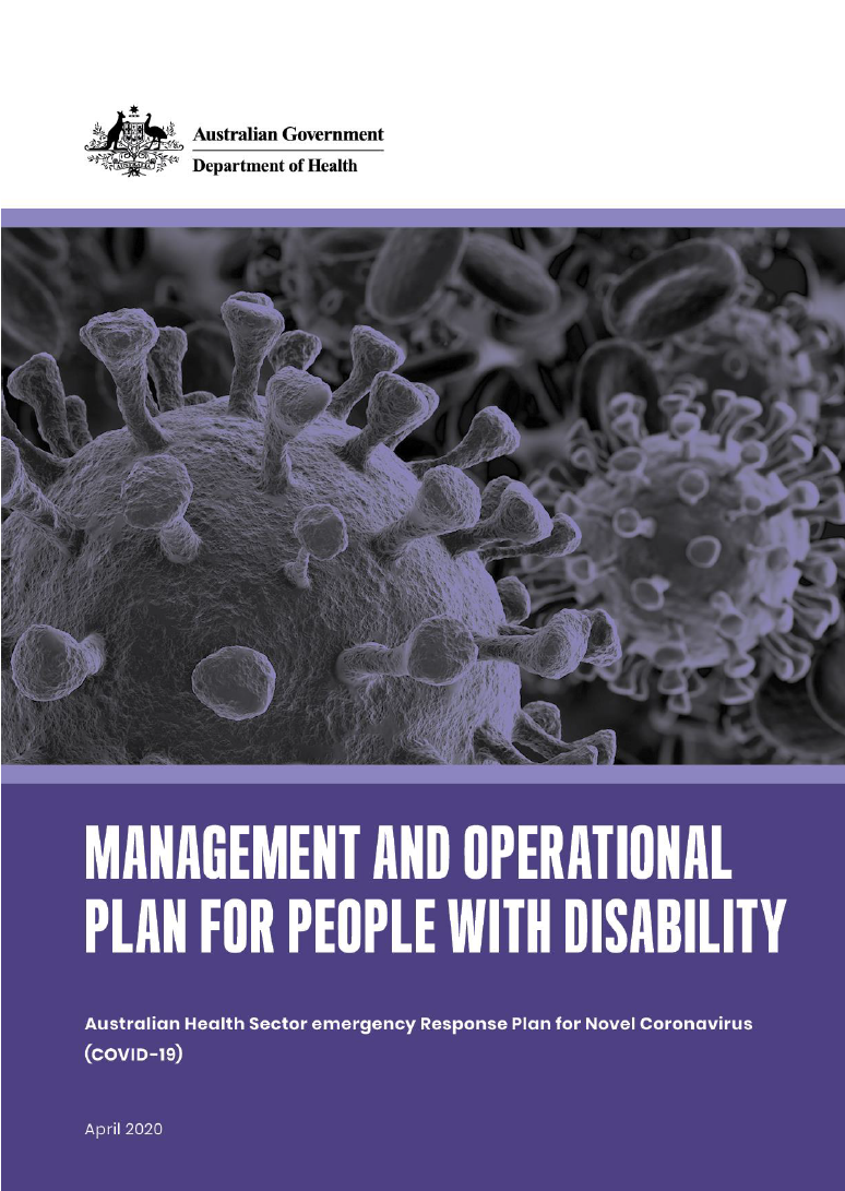 Cover image for the Management and Operational Plan for People with Disability