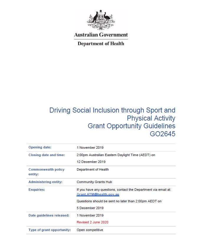 Cover image for grant opportunity guidelines