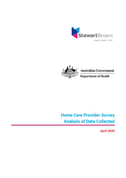 Home Care Provider Survey Final Report cover