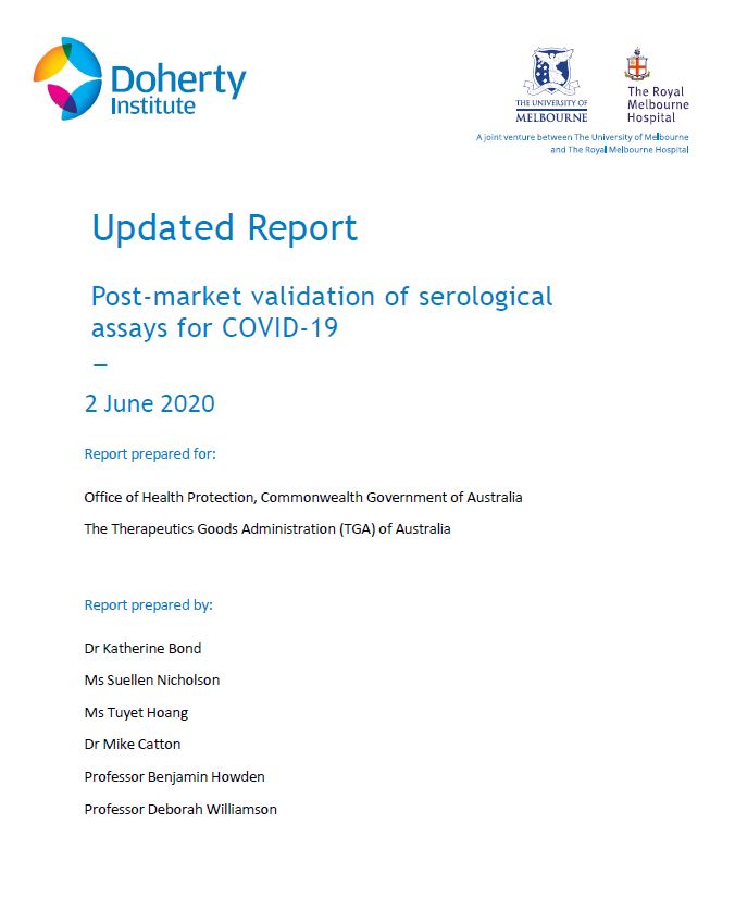 Cover image for Post-market validation of serological assays for COVID-19 – updated report