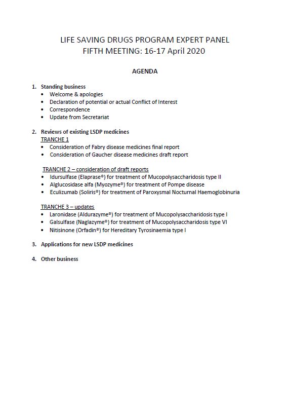 Cover image of LSDPEP 5th meeting agenda – 16 and 17 April 2020