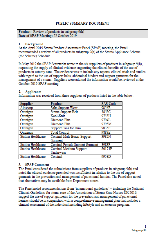 Cover image for SPAP public summary documents – October 2019 – review of subgroup 9(h)
