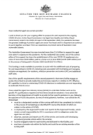 Cover image of Minister Colbeck's letter to residential aged care service providers