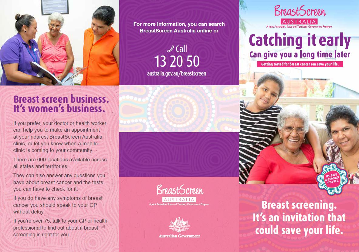 Cover image of BreastScreen Australia brochure in English