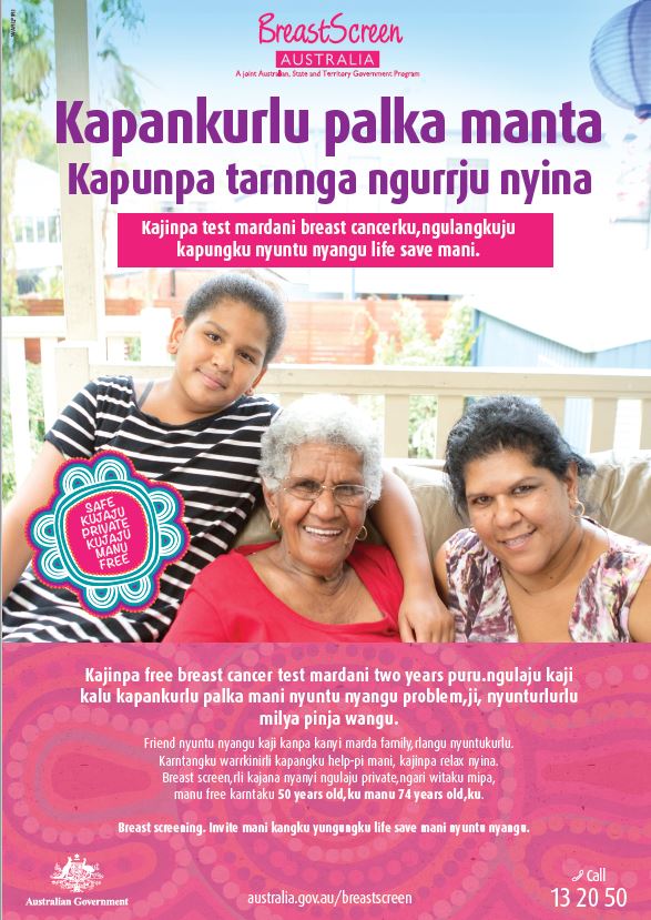 Cover image of Warlpiri BreastScreen Australia poster