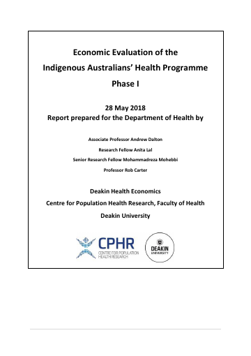 Cover image of Economic Evaluation of the Indigenous Australians’ Health Programme Phase I