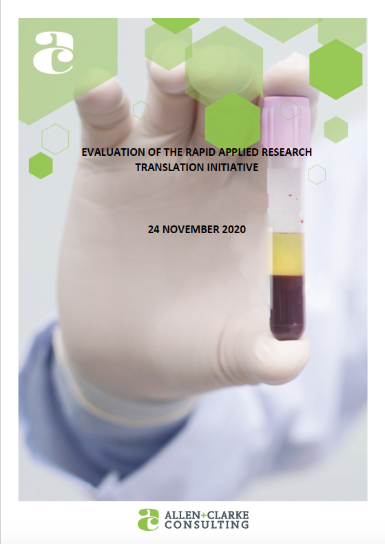Cover image for Evaluation of the Rapid Applied Research Translation Initiative