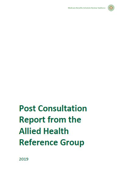 Post Consultation Report from the Allied Health Reference Group cover