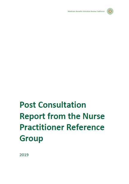 Post Consultation Report from the Nurse Practitioner Reference Group cover