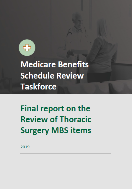 Cover image of the Final report on the review of Thoracic surgery MBS items