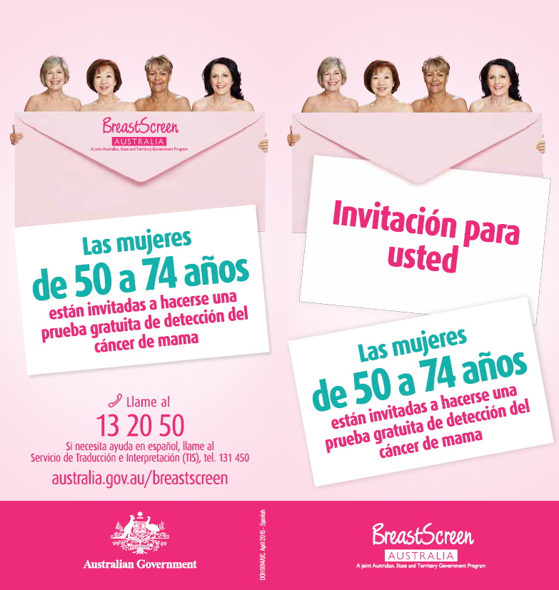 Cover image for BreastScreen Australia – brochure – You’re invited – Spanish